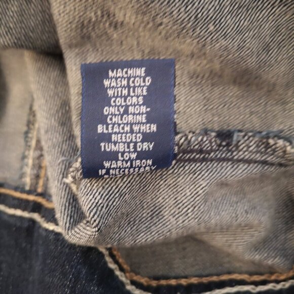 Amethyst Ladies Size 1X Distressed Dark Wash Jean Jacket - Picture 8 of 12